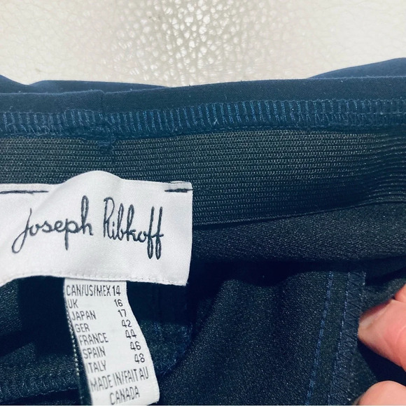 JOSEPH RIBKOFF Sz 14 Tapered Soft Flowy Fabric Faux Zipper Pocket Trouser Pants - Picture 6 of 7